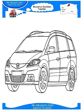 Çocuklar İçin Mazda Boyama Sayfaları 
